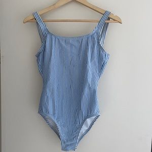 J Crew Seersucker One-Piece Swimsuit